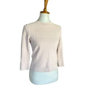 COS Pastel Pink Cotton Waffle Sweater XS